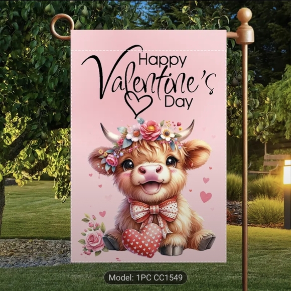 Other - Valentine's Day Flag with Cow Design 2/$12